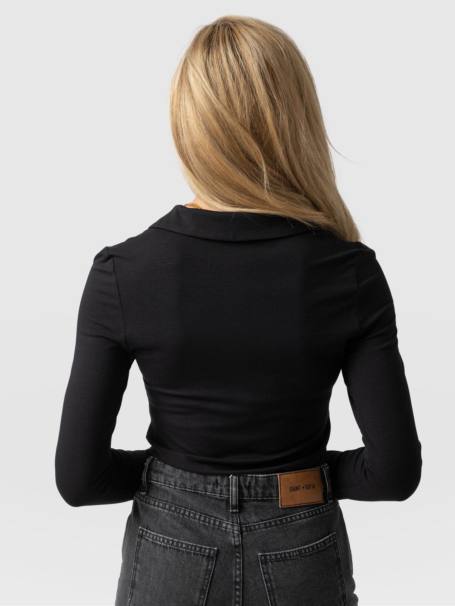 Isla Polo Tee Black - Women's T-Shirt | Saint + Sofia® USA